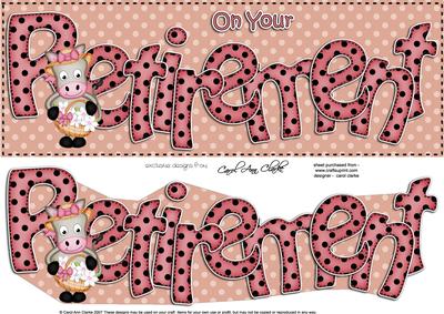 Large Dl Retirement Quick Card 3D Decoupage
