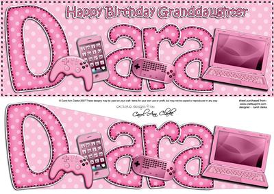 Large Dl Birthday Dara Quick Card 3D Decoupage