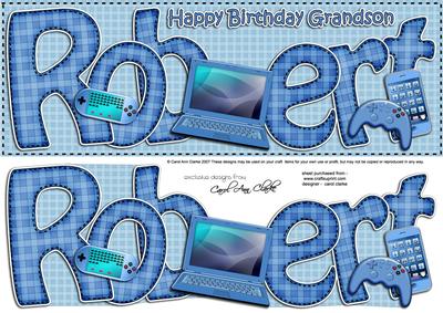 Large Dl Birthday Robert Quick Card 3D Decoupage