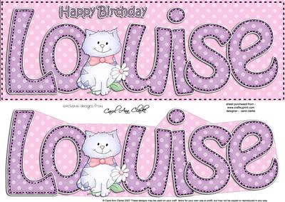 Large Dl Birthday Louise Quick Card 3D Decoupage