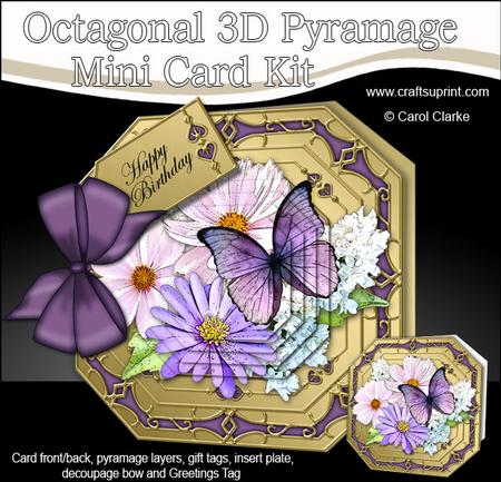 3D Butterfly Bouquet Pyramage Octagonal Floral Mini Kit
