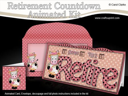 3D Gigi Horse Sleeps Till Retirement Countdown Moveable Card