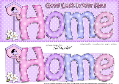 Large Dl New Home Quick Card 3D Decoupage