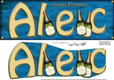 Large Dl Birthday Alec Card & 3D Decoupage
