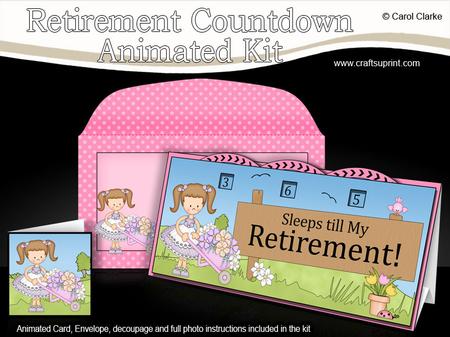 3D Girlz Liz's Flowers Sleeps Till Retirement Countdown Card
