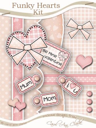 Funky Hearts Kit in Pink Sands with Step by Step Decoupage