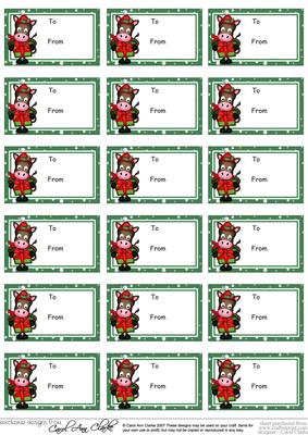 Gi Gi Horse Christmas Gift Tags