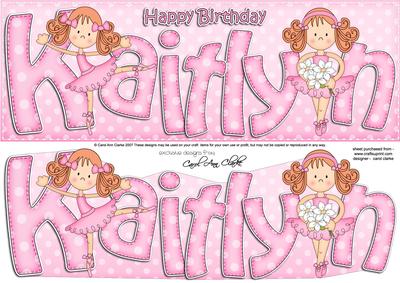 Large Dl Birthday Kaitlyn Quick Card N 3D Decoupage