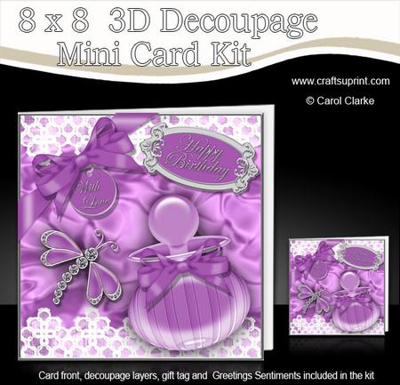 8 x 8 Perfume Lace & Dragonfly Mini Kit with 3D Decoupage