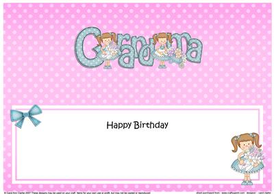 Girlz Birthday Grandma Large Dl Matching Large Dl Insert