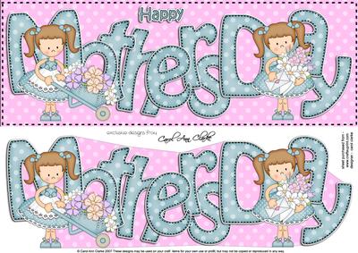 Girlz Mothers Day Large Dl Quick Card 3D Decoupage