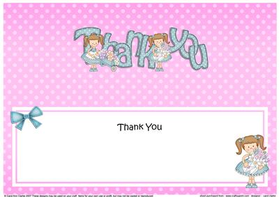 Girlz Thank You Large Dl Matching Large Dl Insert