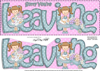 Sorry You're Leaving Girlz Large Dl with 3D Decoupage