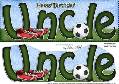 Large Dl Birthday Uncle Card & 3D Decoupage