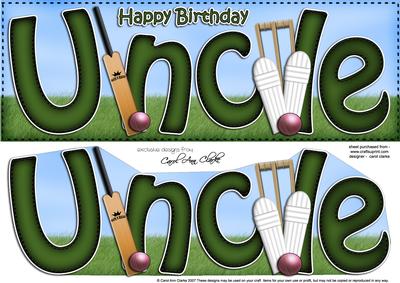 Large Dl Birthday Uncle Card & 3D Decoupage