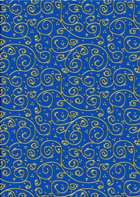 Flowers & Pearls 'gold/blue Metallic Swirls' Backing Paper
