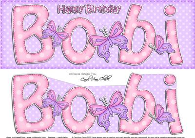 Large Dl Birthday Bobi Card & 3D Decoupage