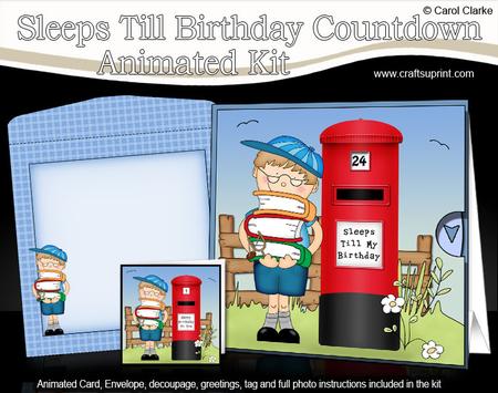 3D Schoolboy Boyz Zeke Sleeps Till My Birthday Card