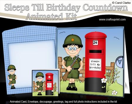 3D Boyz Army Cadet Gazza Sleeps Till My Birthday Card