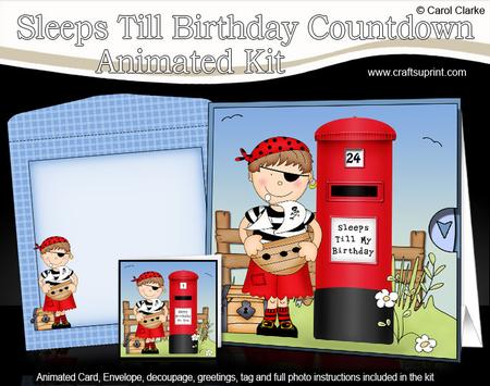 3D Boyz Pirate Joze Sleeps Till My Birthday Card