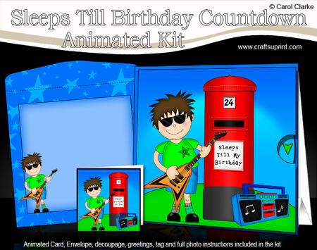 3D Boyz Rock Star Jaz Sleeps Till My Birthday Card