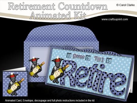 3D Scottie Dog Sleeps Till Retirement Countdown Card