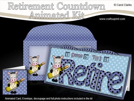 3D Gigi Horse Sleeps Till Retirement Countdown Moveable Card