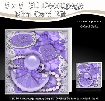 8 x 8 Perfume & Pearls Mini Kit with 3D Decoupage