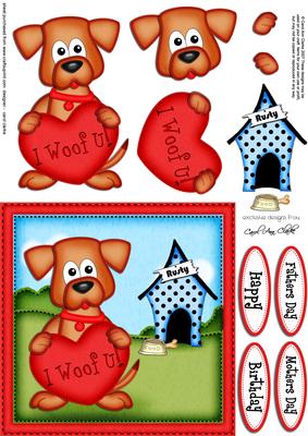 Rusty Dog's Heart Quick Card & 3D Decoupage