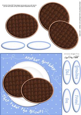 Chocolate Digestive Biscuits Birthday 3D Decoupage