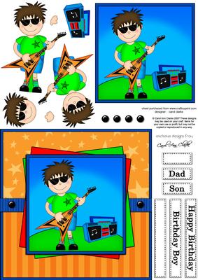 Rock Star Jaz Quick Card with 3D Decoupage