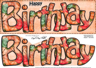 Large Dl Birthday Card & 3D Decoupage