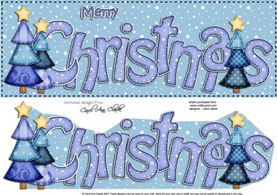 Large Dl Merry Christmas Quick Card 3D Decoupage