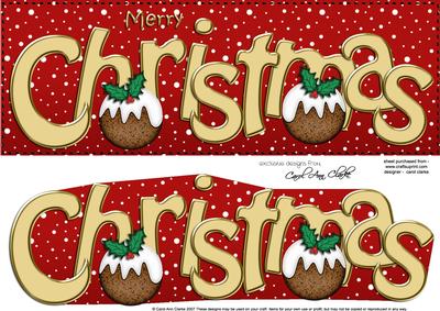 Large Dl Merry Christmas Quick Card 3D Decoupage