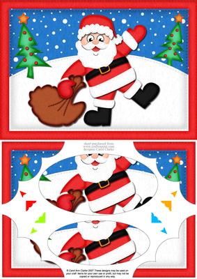 A5 Xmas Santa's Sack Scallop Corners & Pyramage