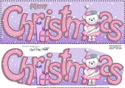Large Dl Merry Christmas Quick Card 3D Decoupage