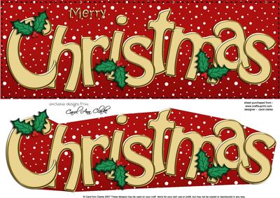 Large Dl Merry Christmas Quick Card 3D Decoupage
