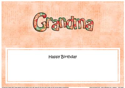 Birthday Grandma Matching Large Dl Insert