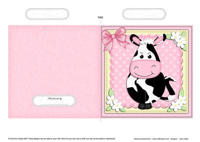 Milly Moo Cow Quick Cut and Fold Card