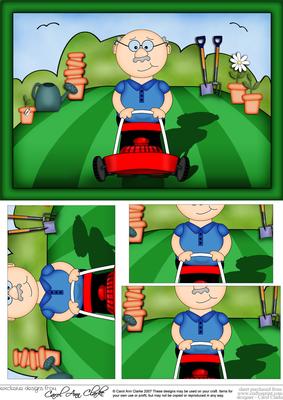 A5 Bert Does the Gardening Pyramage Topper