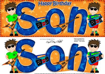 Boyz Birthday Son Large Dl Quick Card 3D Decoupage
