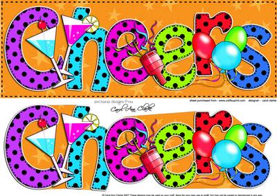 Large Dl Cheers Card & 3D Decoupage