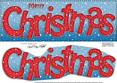Large Dl Merry Christmas Quick Card 3D Decoupage