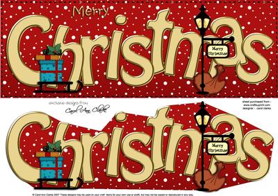 Large Dl Merry Christmas Quick Card 3D Decoupage