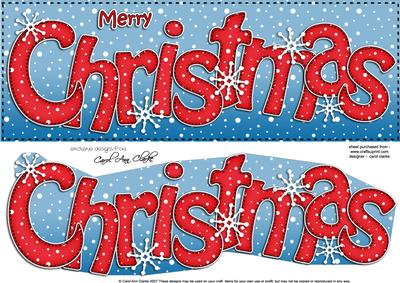 Large Dl Merry Christmas Quick Card 3D Decoupage