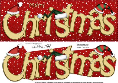 Large Dl Merry Christmas Quick Card 3D Decoupage