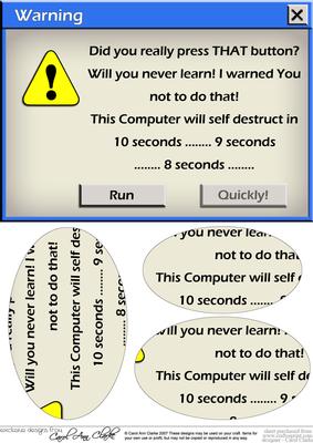 A5 Novelty Fun Computer Greetings Oval Pyramage Topper