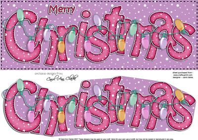 Large Dl Merry Christmas Quick Card 3D Decoupage