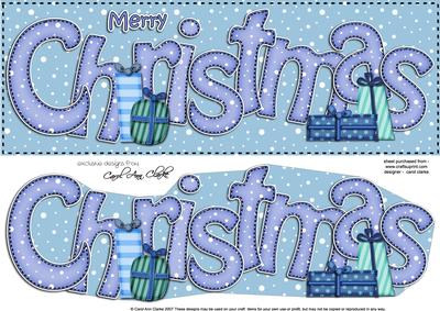 Large Dl Merry Christmas Quick Card 3D Decoupage