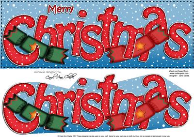Large Dl Merry Christmas Quick Card 3D Decoupage